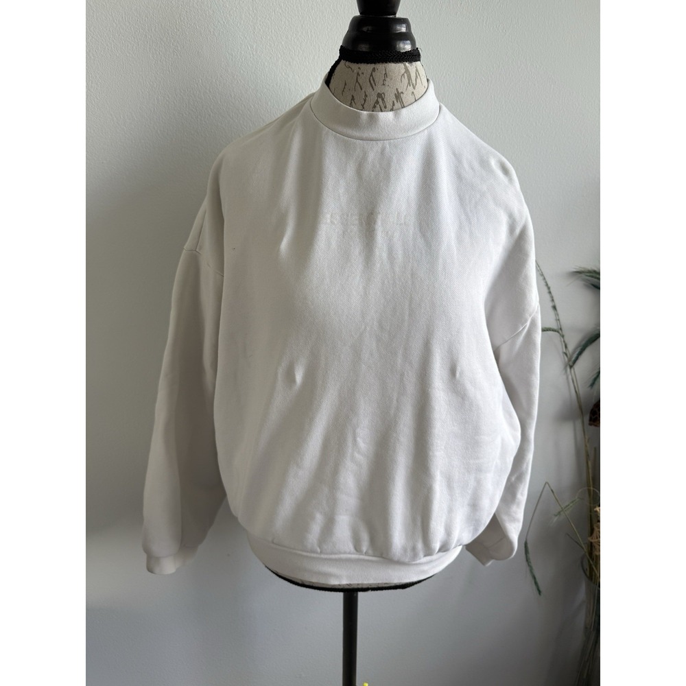 Fear of God Essentials‎ Sweatshirt Size XS Off White 100% Cotton With Pockets